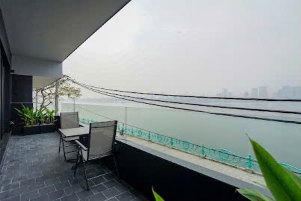 Elegant 3-Bedroom Lake View Apartment for Rent in Tay Ho – Balcony, Quiet Access